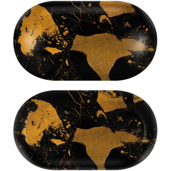 Black and Gold Scattered Marble Galaxy Buds Skin