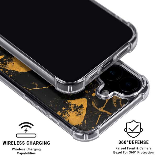 Black and Gold Scattered Marble iPhone 17 MagSafe Case