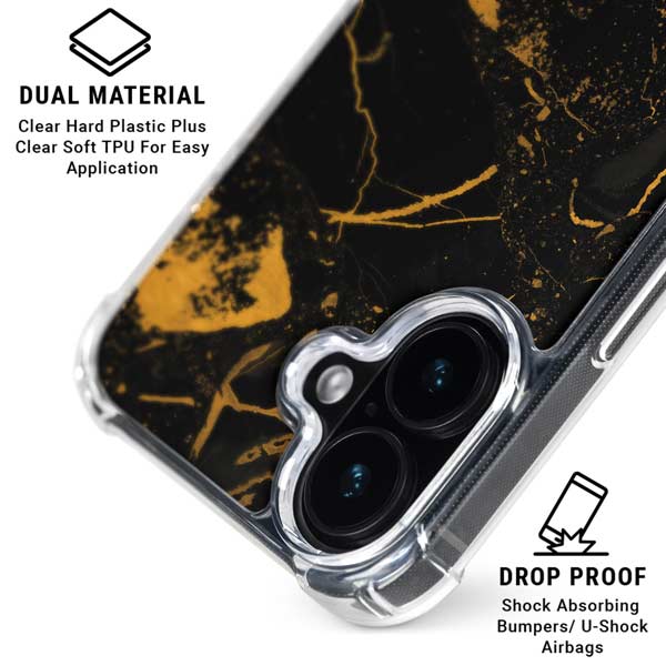 Black and Gold Scattered Marble iPhone 17 MagSafe Case