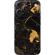 Black and Gold Scattered Marble iPhone 17 Pro Skin