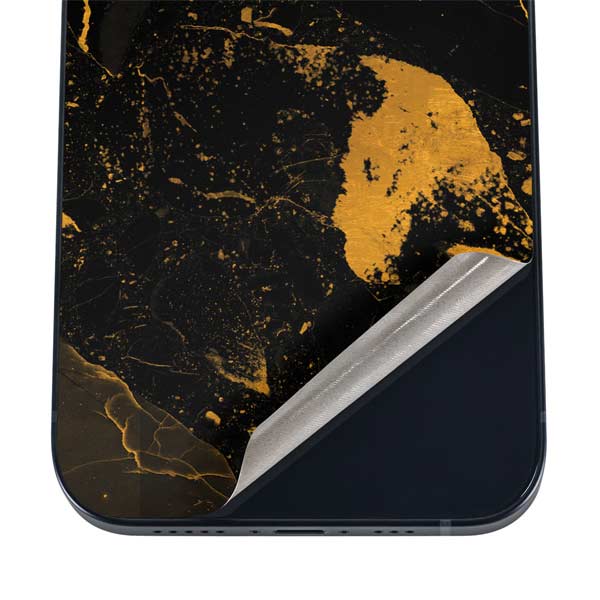 Black and Gold Scattered Marble iPhone 17 Pro Skin