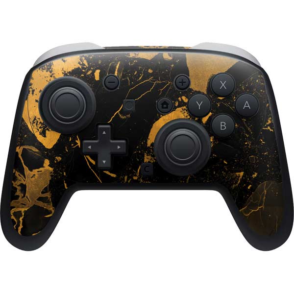 Black and Gold Scattered Marble Nintendo Switch 2 (2025) Pro Controller Skin