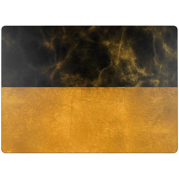 Black and Gold Split Marble Surface Laptop 7 15in Skin