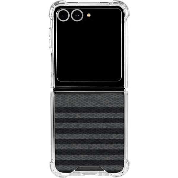 Black and Grey Stripes Galaxy Z Flip7 Clear Case