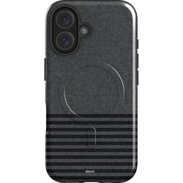 Black and Grey Stripes iPhone 16 Magsafe Impact Case