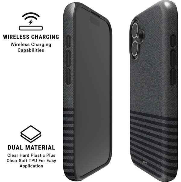 Black and Grey Stripes iPhone 16 Magsafe Impact Case