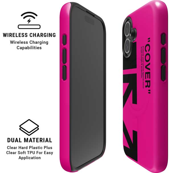 Black and Pink Arrows iPhone 16 Magsafe Impact Case