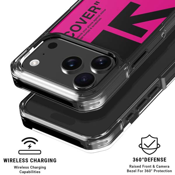 Black and Pink Arrows iPhone 17 Pro Clear Case