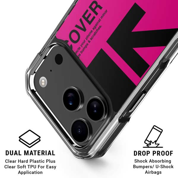 Black and Pink Arrows iPhone 17 Pro Clear Case