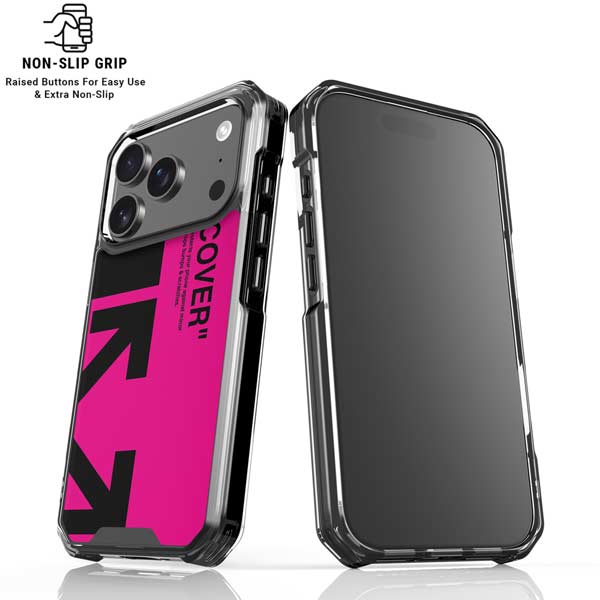 Black and Pink Arrows iPhone 17 Pro Clear Case