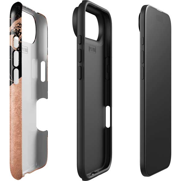 Black and Rose Gold Marble Split iPhone 17 Air Impact Case