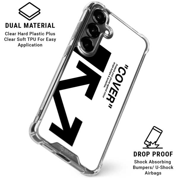 Black and White Arrows Galaxy S26 Plus Clear Case