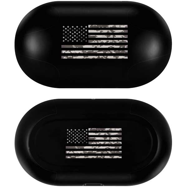 Black and White Camo American Flag Galaxy Buds Skin