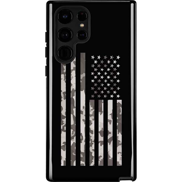 Black and White Camo American Flag Galaxy Cases