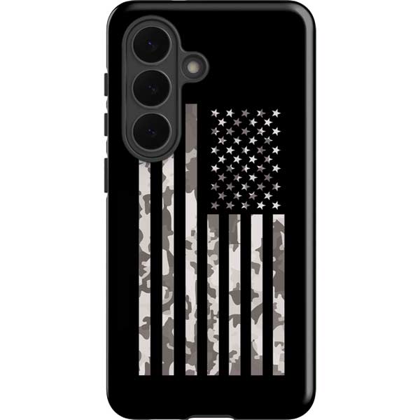 Black and White Camo American Flag Galaxy S26 Plus Impact Case