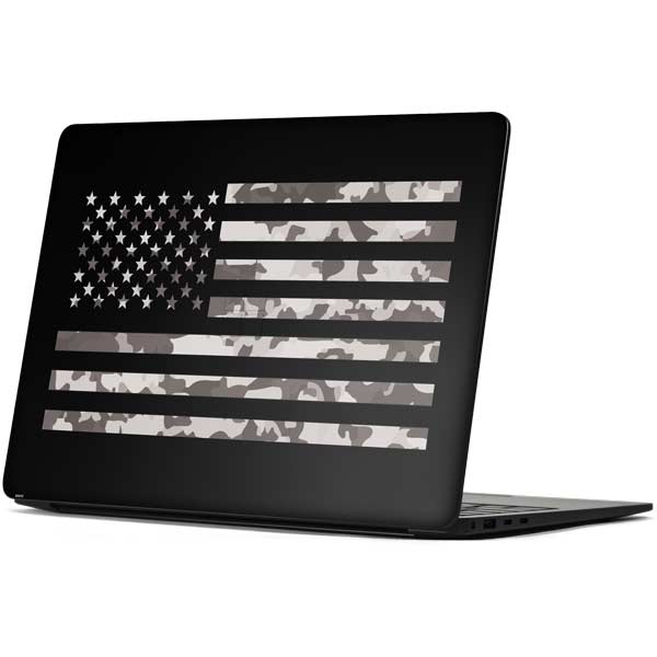 Black and White Camo American Flag Surface Laptop 7 15in Skin