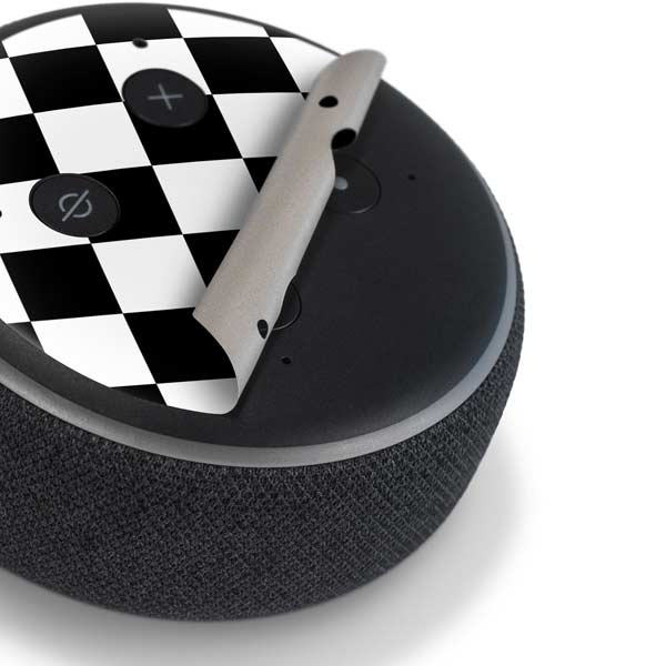 Black and White Checkered Amazon Echo Dot Skin