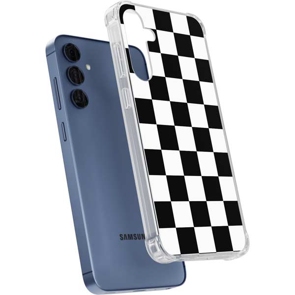 Black and White Checkered Galaxy A35 5G Clear Case