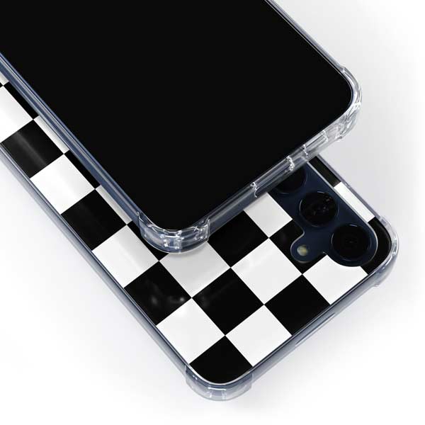 Black and White Checkered Galaxy A35 5G Clear Case