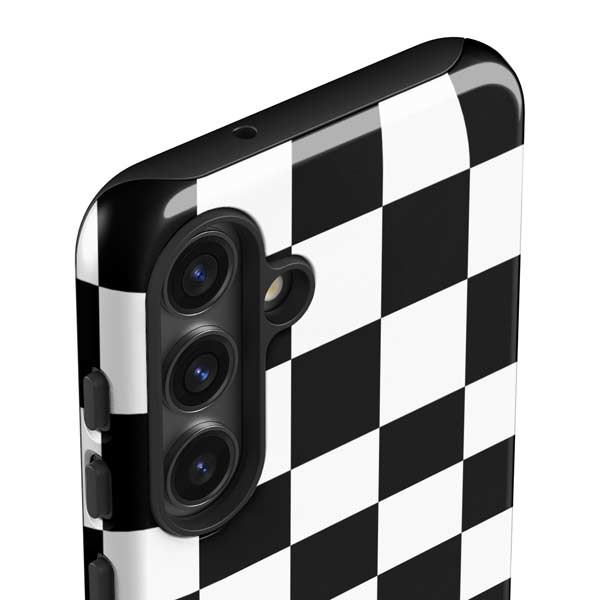 Black and White Checkered Galaxy S25 Plus Impact Case