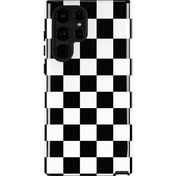 Black and White Checkered Galaxy Cases