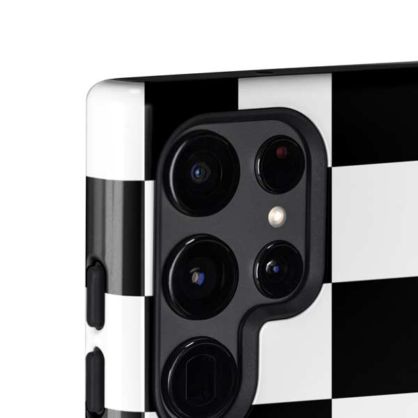 Black and White Checkered Galaxy S25 Ultra Impact Case