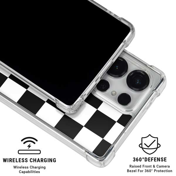 Black and White Checkered Galaxy S25 Ultra Clear Case