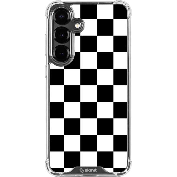 Black and White Checkered Galaxy S26 Clear Case