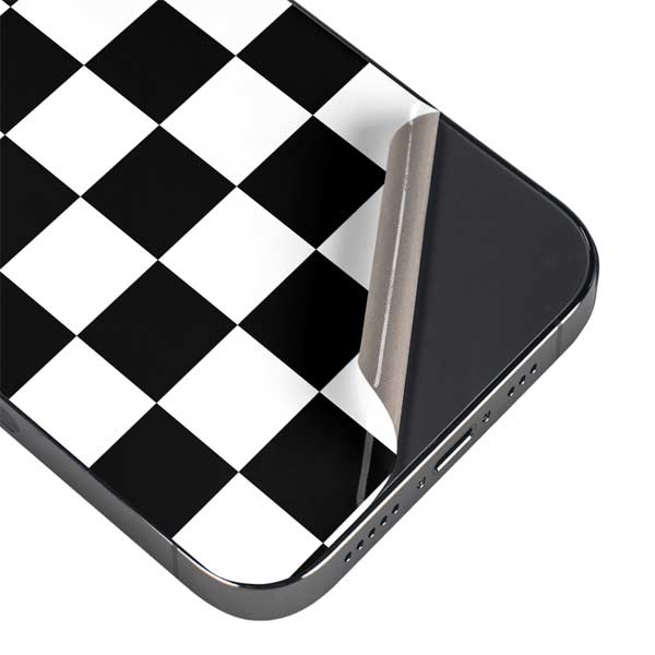 Black and White Checkered iPhone 15 Pro Max Skin