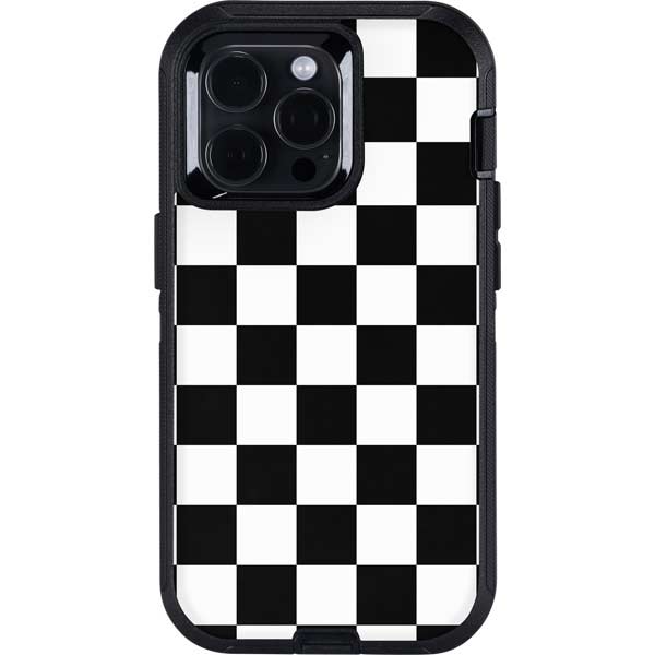 Black and White Checkered Otterbox Defender iPhone Skin