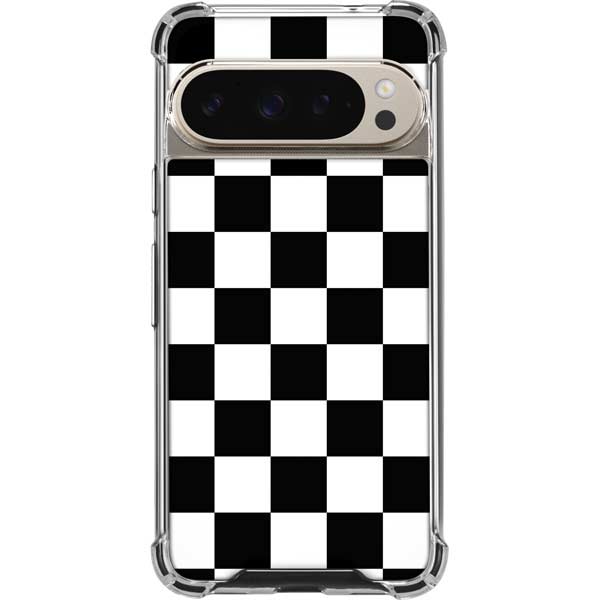 Black and White Checkered Pixel 9 Pro XL Clear Case