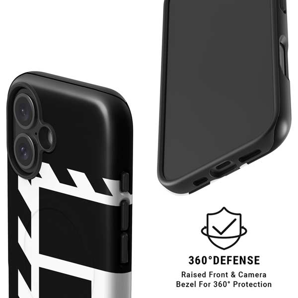 Black and White Geometric Shapes iPhone 16 Magsafe Impact Case