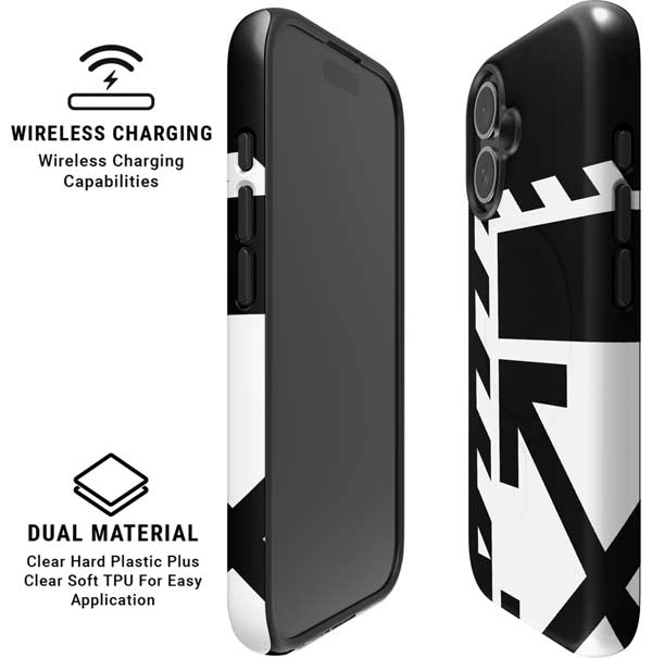Black and White Geometric Shapes iPhone 16 Magsafe Impact Case
