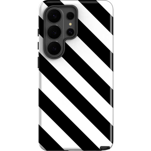 Black and White Geometric Stripes Galaxy S26 Ultra Impact Case