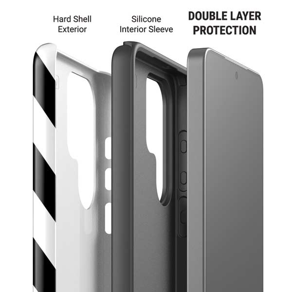 Black and White Geometric Stripes Galaxy S26 Ultra Impact Case