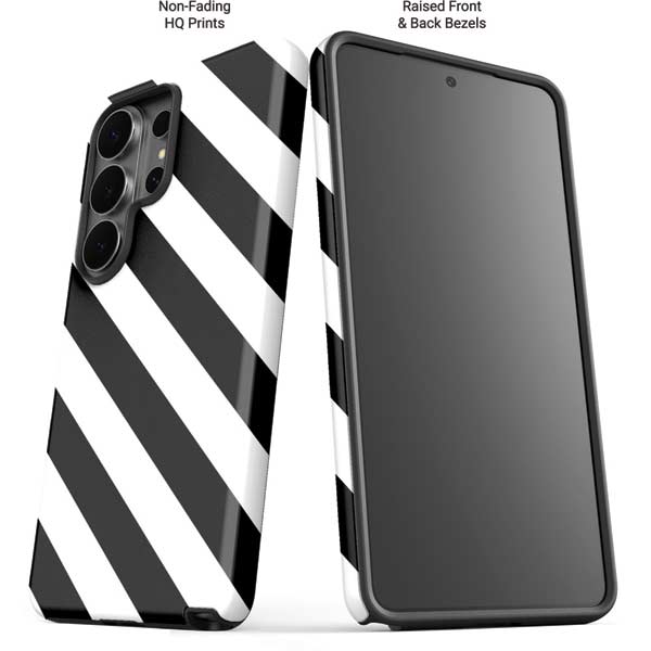 Black and White Geometric Stripes Galaxy S26 Ultra Impact Case