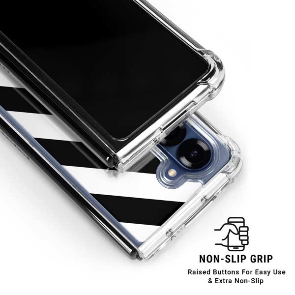 Black and White Geometric Stripes Galaxy Z Fold7 Clear Case