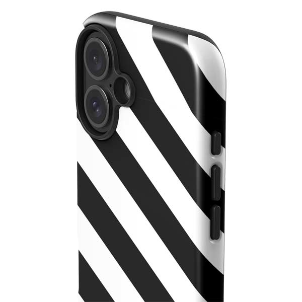 Black and White Geometric Stripes iPhone 17 Impact Case