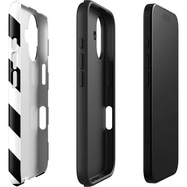 Black and White Geometric Stripes iPhone 17 Impact Case