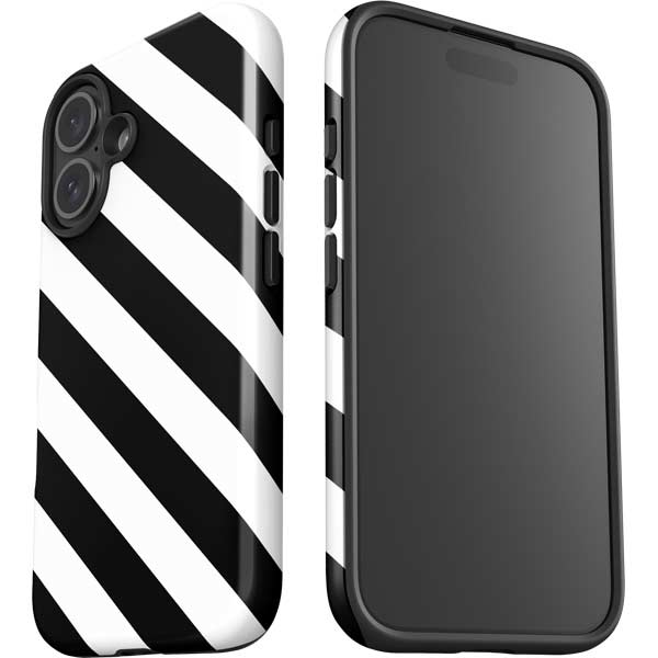 Black and White Geometric Stripes iPhone 17 Impact Case