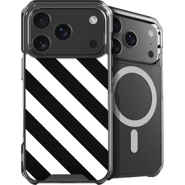 Black and White Geometric Stripes iPhone 17 Pro MagSafe Case
