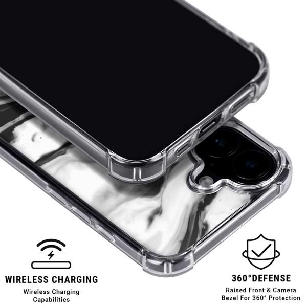 Black and White Marble Ink iPhone 17 MagSafe Case