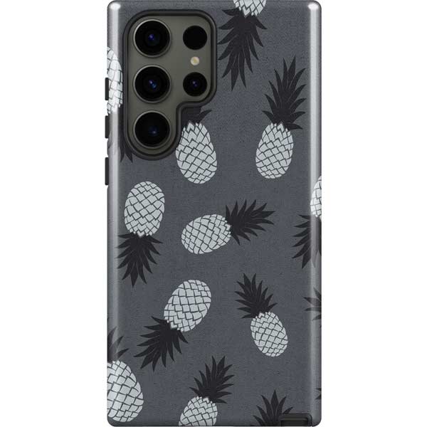Black and White Pineapples Galaxy S23 Ultra Pro Case