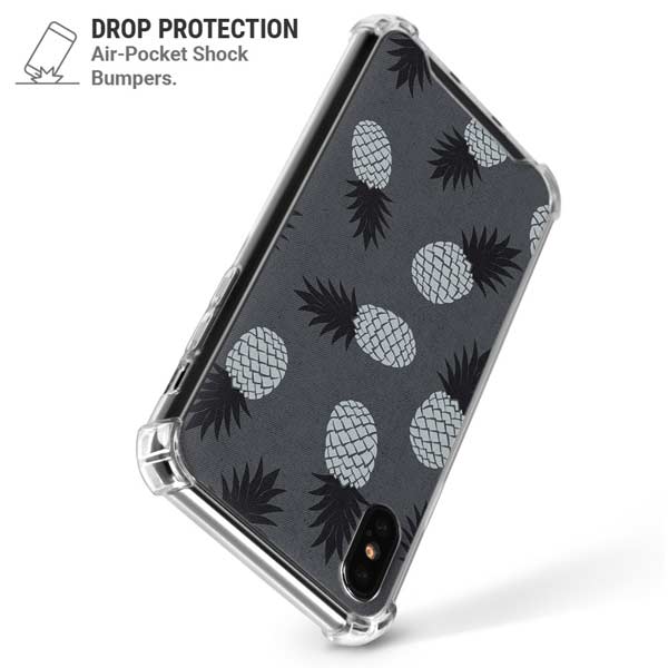 Black and White Pineapples iPhone X/XS Clear Case
