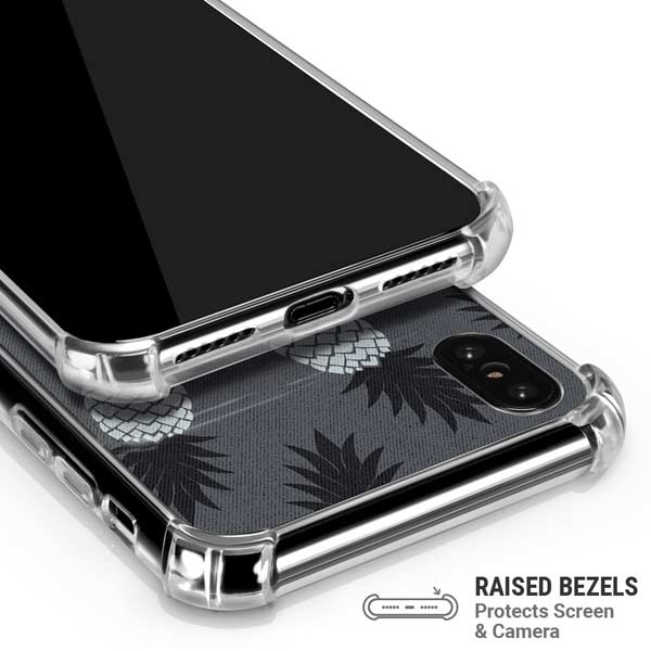 Black and White Pineapples iPhone X/XS Clear Case