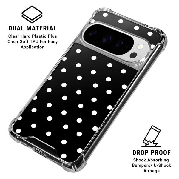 Black and White Polka Dots Google Pixel 10 Pro XL Clear Case