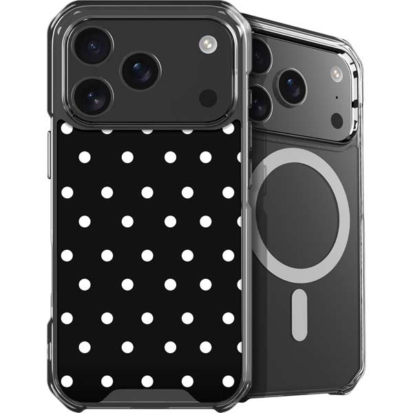 Black and White Polka Dots iPhone 17 Pro MagSafe Case