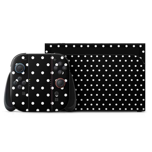 Black and White Polka Dots Nintendo Skins
