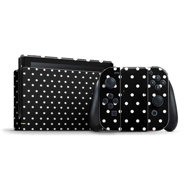 Black and White Polka Dots Nintendo Skins