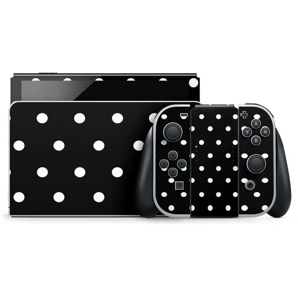 Black and White Polka Dots Nintendo Skins
